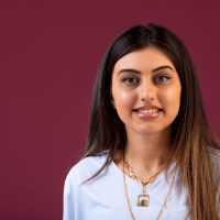 Young and pretty model is smiling. High quality photo